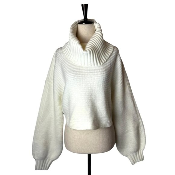 Michael Costello White Cowl Neck Sweater - Picture 3 of 13